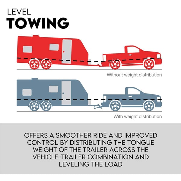 Weight Distribution Hitch System Load Leveller Caravan Anti Sway Bars 800Lb/362.8kg