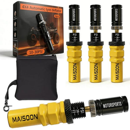4X4 Tyre Deflator Automatic Valve Stems Adjustable Tyre Pressure Off-Road Tyre - Yellow - Size 2 sets-8pcs