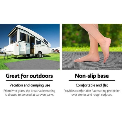 Annex Matting 5x2.5M Weisshorn 600GSM Floor Mats Hollow Design Mesh Caravan