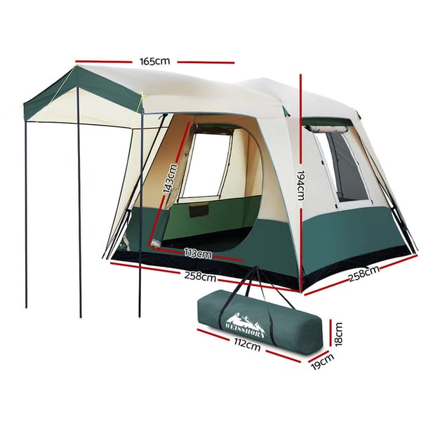 Instant Up Camping Tent 4 Person Pop up Tents Family Hiking Dome Camp Weisshorn