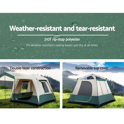 Instant Up Camping Tent 4 Person Pop up Tents Family Hiking Dome Camp Weisshorn