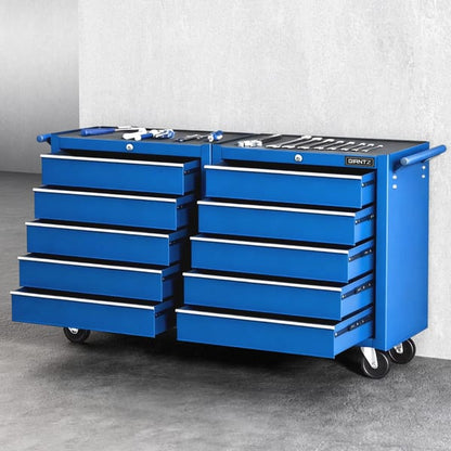 Tool Chest Trolley 10 Drawers Toolbox Storage by Giantz - Blue