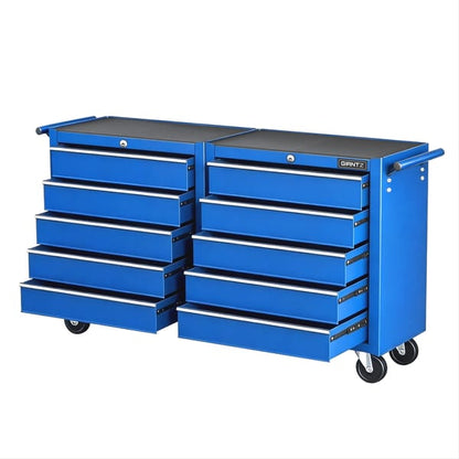 Tool Chest Trolley 10 Drawers Toolbox Storage by Giantz - Blue