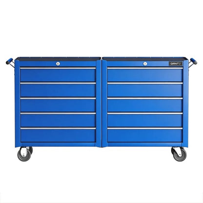 Tool Chest Trolley 10 Drawers Toolbox Storage by Giantz - Blue
