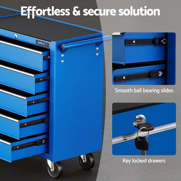 Tool Chest Trolley 10 Drawers Toolbox Storage by Giantz - Blue