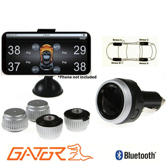 Gator Wireless Car Tyre Pressure Monitoring System DIY BT App Control TPM iOS