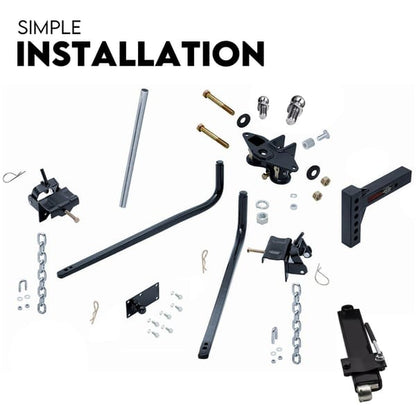 Weight Distribution Hitch System Load Leveller Caravan Anti Sway Bars 800Lb/362.8kg
