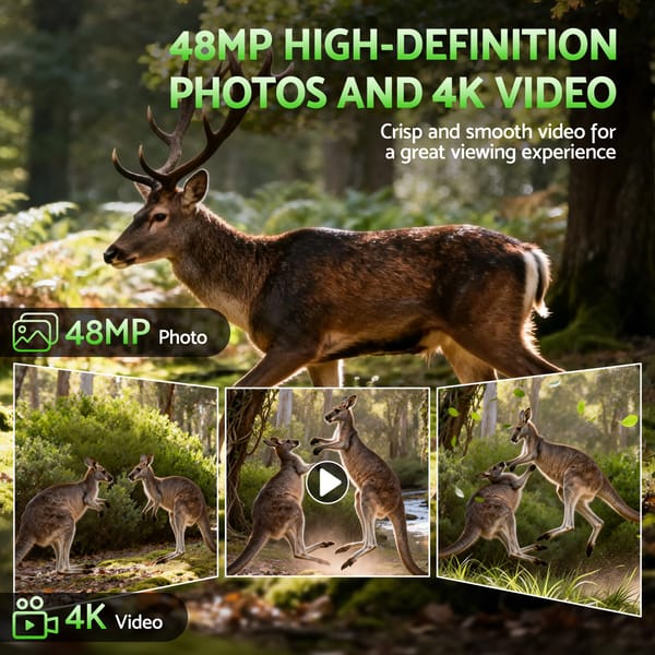 Trail Camera UL-TECH 4K WiFi 48MP 0.2s Trigger Game Camera Camo